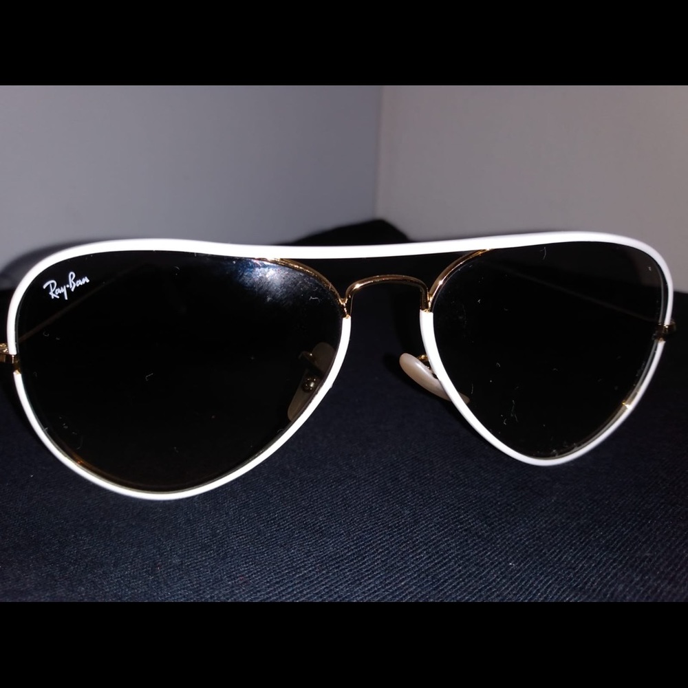 White and gold frame Rayban Sunglasses